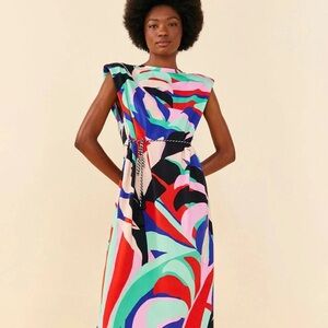 FARM Rio Monstera T-Shirt Midi Dress